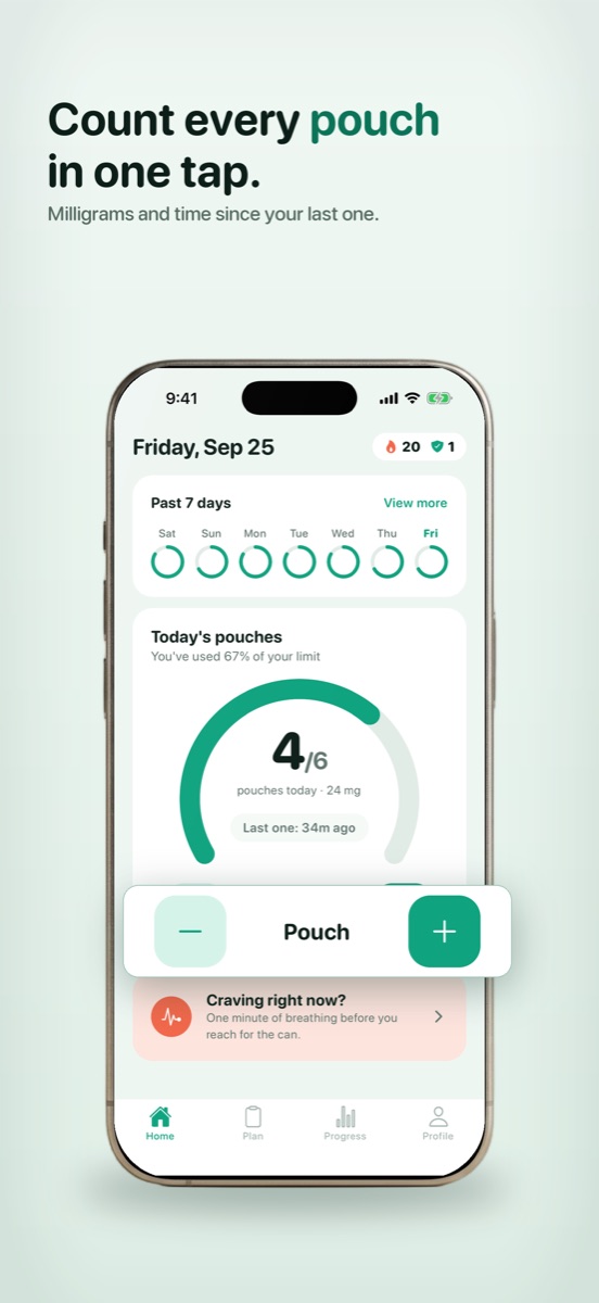 Count every pouch in one tap